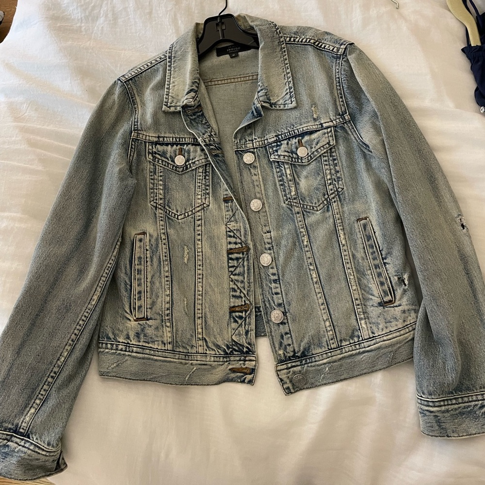 J. Crew Denim Jean Jacket Size Medium Distressed